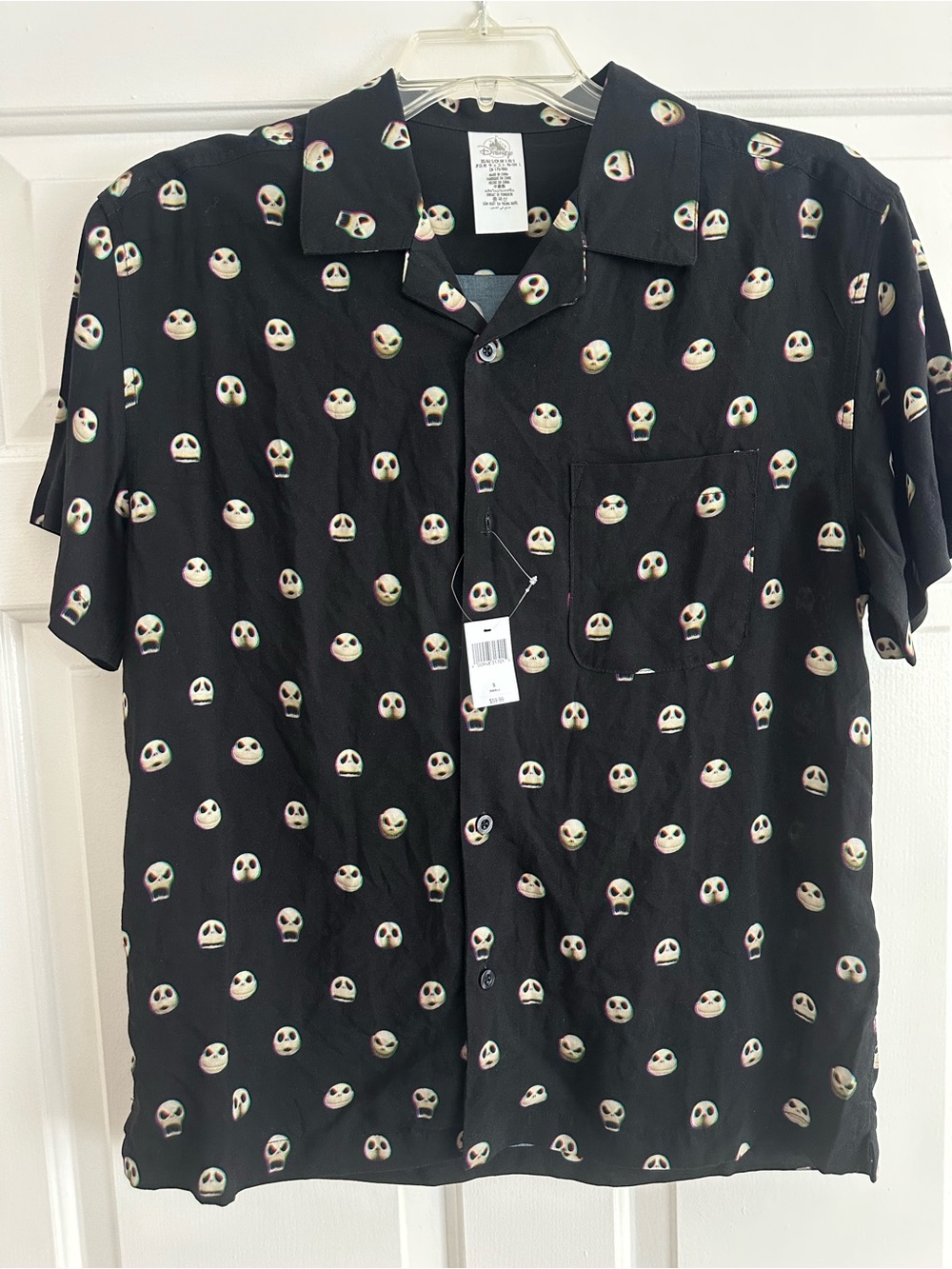 Men's Nightmare Before Christmas Short Sleeve Button-Up Shirt